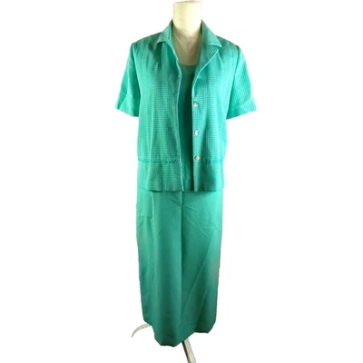 Женское платье Miss Dorby из 2 предметов размер 8 зеленое клетчатое весенняя церковь свадьба - Изображение 1 из 4