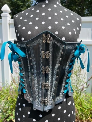 Hand-tooled Leather Corsets! Lot of 2! Ren Fair, Pirate, Period Costume.... - Image 1 of 4