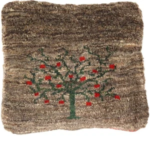 Fine Hand knotted Gabbeh pillow 15"X 16" - Picture 1 of 2