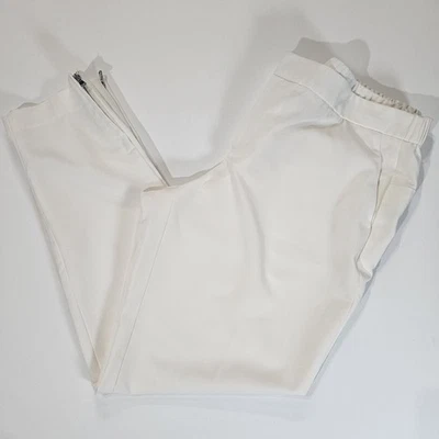Pantalones para mujer Calvin Klein talla 10 color crema cremallera al tobillo pantalones plisados informales Foto 1 de 4