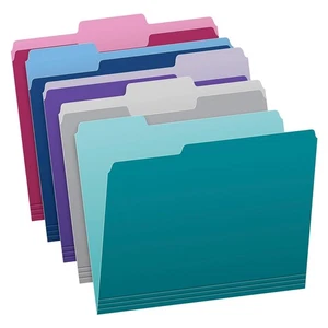 Carpetas de archivos Pendaflex de dos tonos a color, tamaño letra, colores surtidos (verde azulado, vi... - Imagen 1 de 5