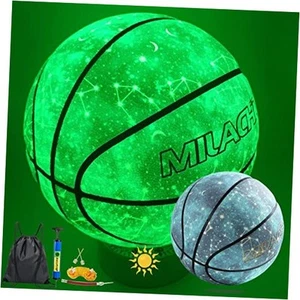 Basketball, Glow in The Dark Basketball, Glowing Leather Luminous Basketball - Picture 1 of 7