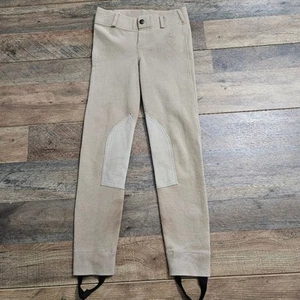Horze Riding Tan Youth Stirrup Show Outdoor Cowgirl Western Stretch Pants Medium - Picture 1 of 10