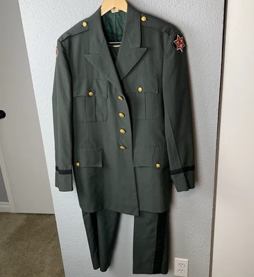 Conjunto de pantalones y chaqueta de uniforme de vestido del ejército de Estados Unidos vintage 42R verde - LEER DESCRIPCIÓN Foto 1 de 4