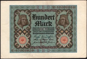 100 Mark 1920 - Reichsbanknote - Series: U 13606626 - VF - #D79 - Picture 1 of 4