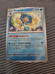 Pokemon TCG Simipour 042/182 Sv04: Paradox Rift Regular - Picture 1 of 2