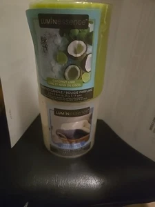 2 Luminessence Fresh Linen, Kokosnuss Limette Stumpenkerzen 2,5"x2,8" je 7oz Neu in Verpackung  - Bild 1 von 5