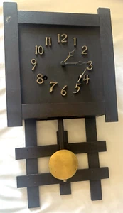 Antique 1900s Sessions Mission Style Regulator Wall Clock Key Pendulum AS IS - Picture 1 of 11