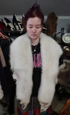 Perfect for Your Viking Wedding -A Stunning White Fox Fur Stole - image 1 of 4