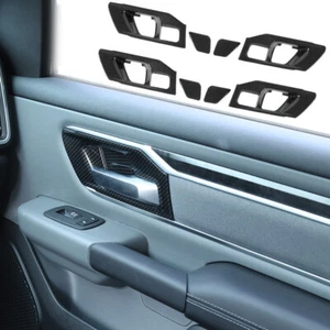 8x Inner Door Handle Bowl Cover Trim Decor for Dodge Ram 1500 2018+ Carbon Fiber - Bild 1 von 8