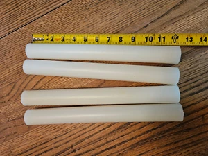 4 White Opaque Plastic Nylon Acrylic Machinable Round Rods 12" Long 1 5/16 Dia. - Picture 1 of 6