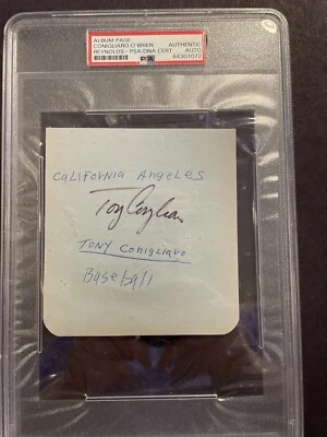 Tony Conigliaro autographed Album page PSA/DNA Encapsulated With Reynolds,OBrien - Image 1 of 3