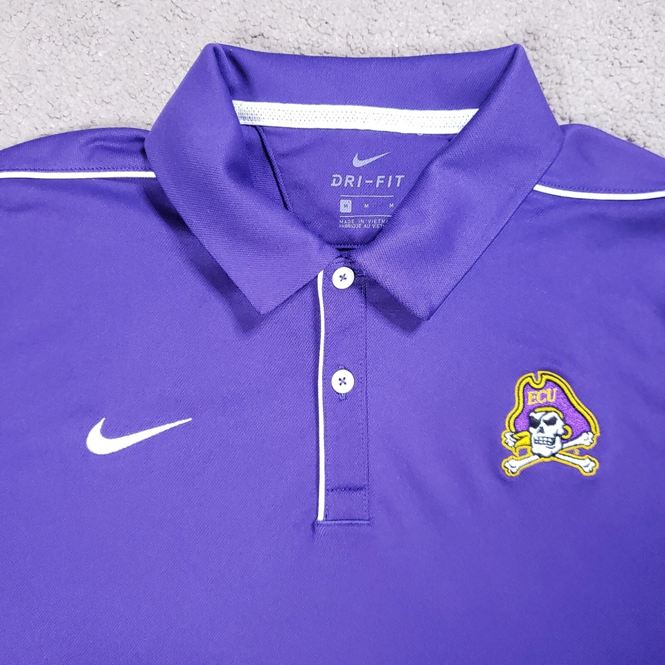 Camisa Polo Nike Hombres M Púrpura Dri-Fit ECU East Carolina Pirates Equipo Edición Golf Foto 1 de 4