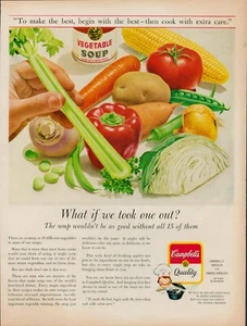 Campbell's Soup Kids 1962 verduras vintage retro impresión anuncio fideos pollo arroz - Imagen 1 de 8