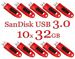 SanDisk 32GB LOTTO 10x unità flash ULTRA USB 3.0 SDCZ48-032G 32 GB leggi 100 MB/s R - Foto 1 di 13