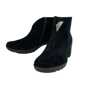 Munro Robynette-Mujer 8.5(N) Gamuza Negra-2.5" Tacón Bloque-Botín con Cremallera- M592386 - Imagen 1 de 10