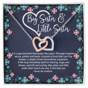 Interlocking Hearts Necklace Gift For Big Sister, Sister Gift From Sister - Picture 1 of 2