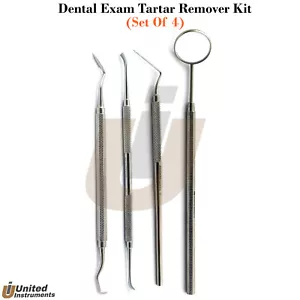 Kit de examen dental y removedor de sarro odontología limpieza dental sonda quirúrgica espejo - Imagen 1 de 5