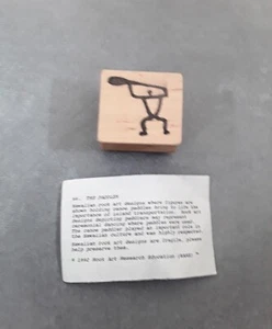The Paddler Rubber Stamp Rock Art Research Education 1992 - Picture 1 of 6