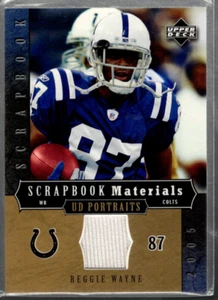 B3837- 2005 UD Porträts Scrapbook Materialien #SBRE Reggie Wayne Trikot - NM-MT - Bild 1 von 2