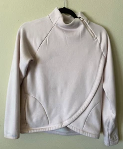 Athleta Girl Jacket Girl's XL 14 Cream Wrapped Mock Neck Long Sleeve Cozy Zipper - Picture 1 of 15