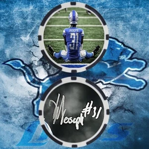 Kerby Joseph - Detroit Lions - 2024 NFL Season Poker Chip - *SIGNED* - Picture 1 of 2