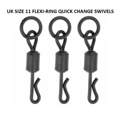 Quick change Flexi ring swivels size 11 for Ronnie Chod Heli carp fishing rigs  - Image 1 of 4