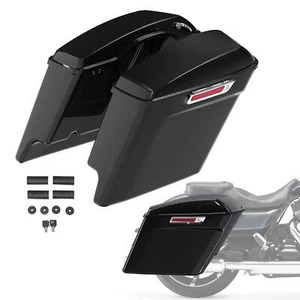 5" Stretched Hard Saddlebags For Harley Electra Road Street Glide Dyna 1993-2013 - Picture 1 of 15