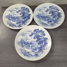 Wedgwood Countryside Blue Dinner Plates 10" Enoch England Set of 3