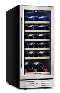 15“ Dual Zone Wine Cooler Refrigerator, 30-Bottle Built-in Beverage Wine - Picture 1 of 9