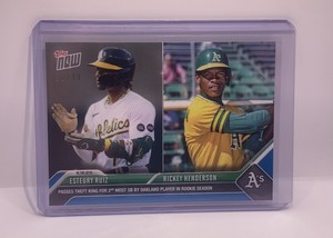 🟦 ESTEURY RUIZ / RICKY HENDERSON BLUE Parallel 38/49 A's 2023 Topps Now 453 📈