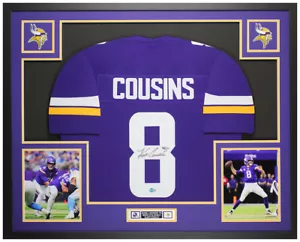 Kirk Cousins Autographed and Framed Purple Minnesota Jersey Auto Beckett COA - Picture 1 of 5
