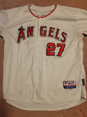 MLB Majestic Los Angeles Angels Mike Trout Baseball Jersey, Size 52 Cover
