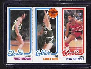 1980 Topps #198-31-228 Fred Brown Larry Bird Ron Brewer NMMT Singles NM+