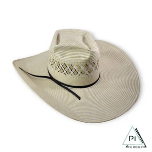 Sombrero de Paja Tejido Ganadero Tostado y Crema Twister Hats Talla 20 Hecho en México - Imagen 1 de 12