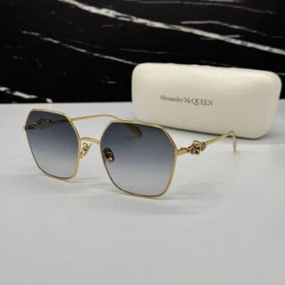 NEW AM0325S 001 ALEXANDER MCQUEEN GOLD/GREY WOMEN ALEXANDER MCQUEEN SUNGLASSES - Image 1 of 4