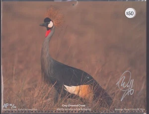 2024 ZAMBIA Signed 11X14 ARTIST PROOF #d 10/10 Calendar CROWNED CRANE by BC Mixx - Imagen 1 de 3
