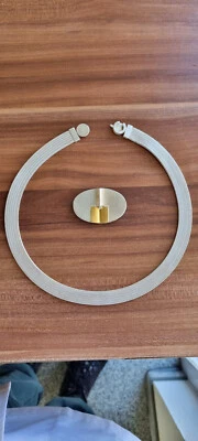 Collier zweiteilig Sterlingsilber teilweise goldplattiert mit Brillant ca. 0,1ct - Bild 1 von 4