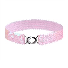 Fashion Sequin Buckles Elastic Waist Belt for Dress  Belts for Women Waistband