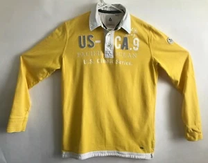 Gaastra Men M Logo Patch Nautical Graphic Long Sleeve Henley Rugby Polo T-Shirt - Picture 1 of 12
