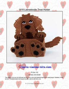 Labradoodle Dog Treat Holder- Plastic Canvas Pattern or Kit - Picture 1 of 1