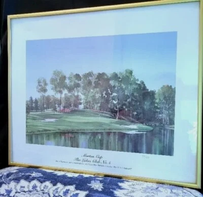 Copos colecionáveis Samuel Gengersen estampa golfe Morton Cup assinado numerado leitura - Imagem 1 de 4