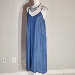 GAP TUNIC DRESS BLUE SLEEVELESS LYOCELL SIZE M - Picture 1 of 9