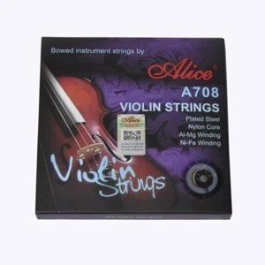 Satz Alice 4/4 Violinsaiten Nylonkern Al-Mg Ni-Fe Wicklung EADG Plus E-1b - Bild 1 von 6