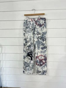 RARE VINTAGE MOSCHINO JEANS 90’s GRAFFITI MADE IN ITALY 100% COTTON size 32 x 33 - Picture 1 of 23