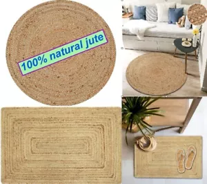 100% natural jute rug for Kitchen Living Room Bedroom Outdoor and Indoor Round - Picture 1 of 79
