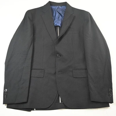 Blazer Chaqueta Abrigo Deportivo Ted Baker 42S Negro Cuadrado Texturizado Cuadros Hombro Suave Foto 1 de 4