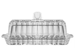 Butter Dish - Cheese Dish - Covered - Cut Crystal Glass - - Rectangular - 7.2... - Picture 1 of 4