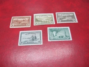 CANADAUnitrade#  268-72 KG VI PEACE ISSUE SET OF 5 MNH - Picture 1 of 2