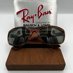 VINTAGE B&L RAY-BAN L2872 SHINY ACETATE TORTOISE G15 UV BALORAMA WRAP SONNENBRILLE - Bild 1 von 24